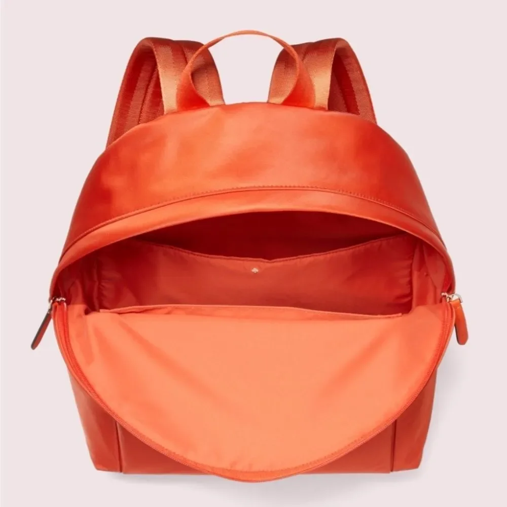 Kate Spade large orange nylon backpack